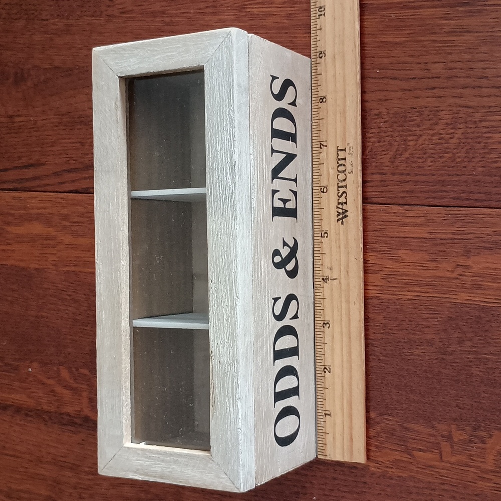 Wood Storage Boxes Rustic Whitewash Decor Hinged Glass Lids - Picture 8 of 9